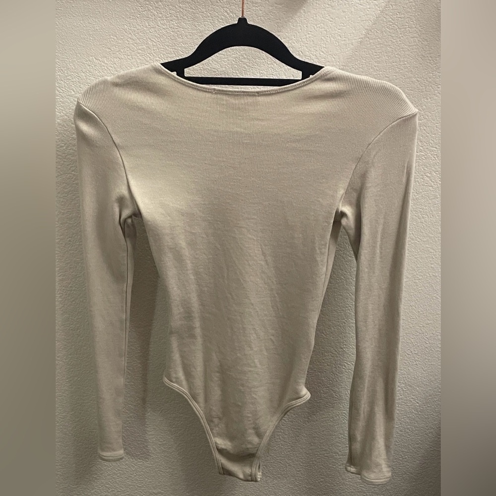 The Line by K Evelyn Asymmetrical Buttoned Long Sleeve Bodysuit - Picture 7 of 7